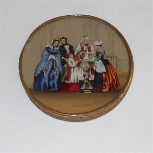 French Dragee Box with Baptism Scene