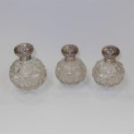 Trio Perfume Bottles Sterling Silver Caps Birmingham 1904