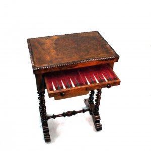 Early Victorian Walnut folding Sewing Games Table