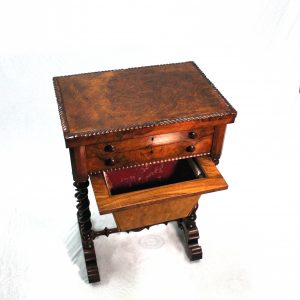 Early Victorian Walnut folding Sewing Games Table