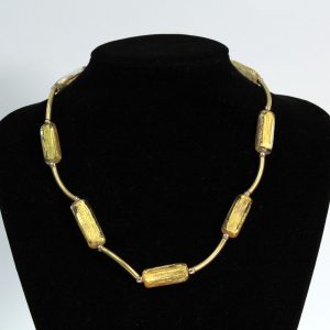 Venitian Glass Necklace 24ct Gold