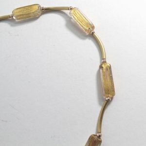 Venitian Glass Necklace 24ct Gold