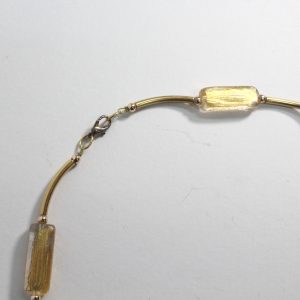 Venitian Glass Necklace 24ct Gold