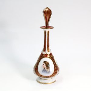 Hand Painted Portrait Floral Perfume Bottle