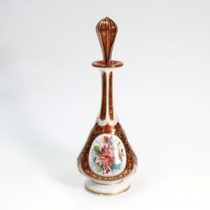 Hand Painted Portrait Floral Perfume Bottle