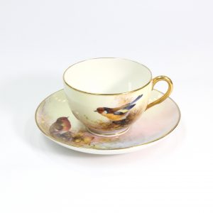 Royal Worcester Cup and Saucer Signed-E.Barker