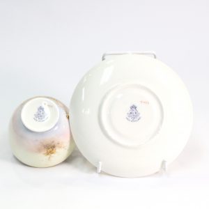 Royal Worcester Cup and Saucer Signed-E.Barker