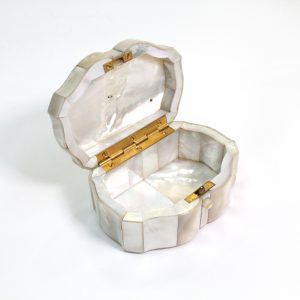 Mother of Pearl Box with Spider and Web "Bon Heur" labelled