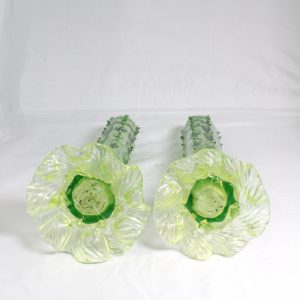 Green Glass/Uranium specimen vases