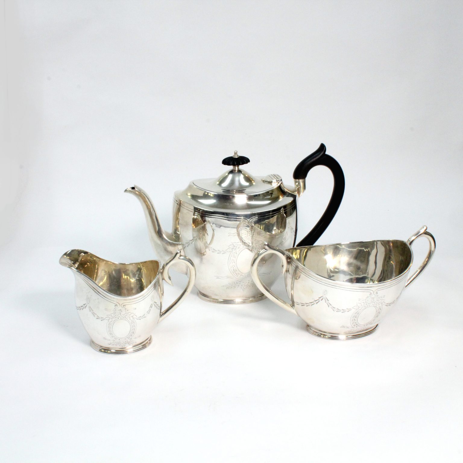 Sterling Silver 3 Piece Tea Service Birmingham 1911 Camberwell