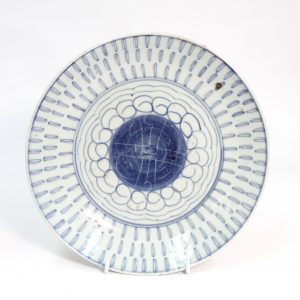 Chinese Blue and White Porcelain Plate from the Quing Dynasty