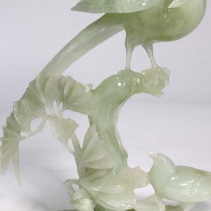 Chinese Jadite Carving of Phoenix and Magpie