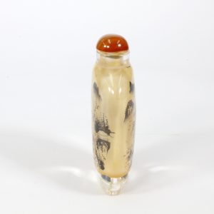 Large Snuff Bottle - Inside Painted Agate Stopper