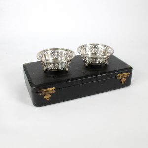 Boxed pair Sterling Silver Bon Bon Dishes W.Drummond Melbourne circa. 1928