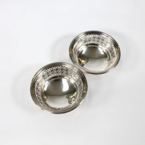 Boxed pair Sterling Silver Bon Bon Dishes W.Drummond Melbourne circa. 1928