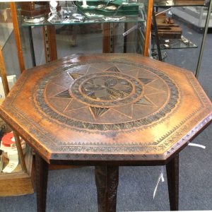 Antique Chip-Carved Octagonal Occassional Table
