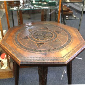 Antique Chip-Carved Octagonal Occassional Table