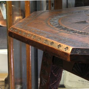 Antique Chip-Carved Octagonal Occassional Table