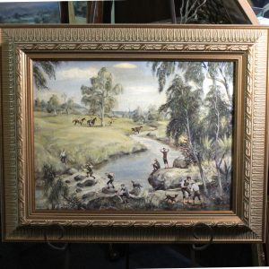 Australian Pair of Paintings, 1982, "The stepping stones" and "Bend in the Creek"