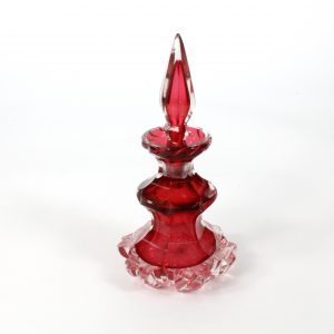 Bohemian Ruby Glass Perfume Bottle