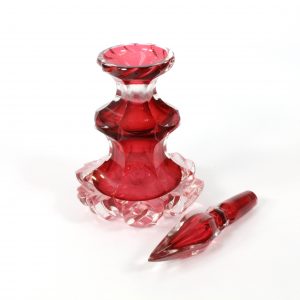 Bohemian Ruby Glass Perfume Bottle