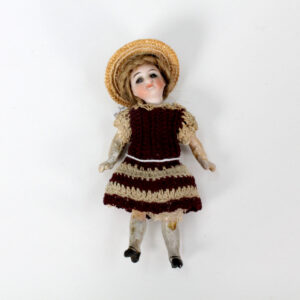 Antique German Doll in hand Crochet Dress