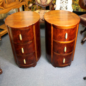 Oval Art Deco Beside Tables