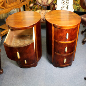 Oval Art Deco Beside Tables